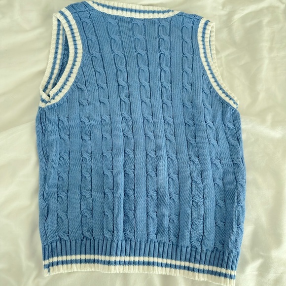 Brandy Melville Blue Cable Knit Sweater Vest - Picture 2 of 2